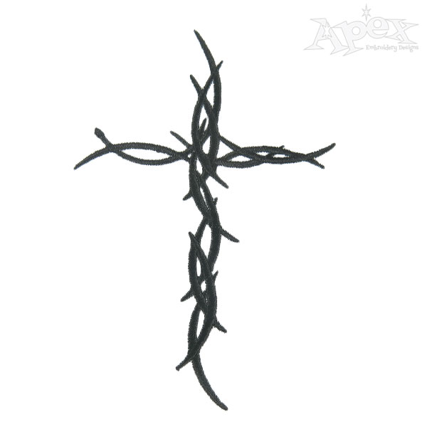 Thorn Cross Embroidery Design