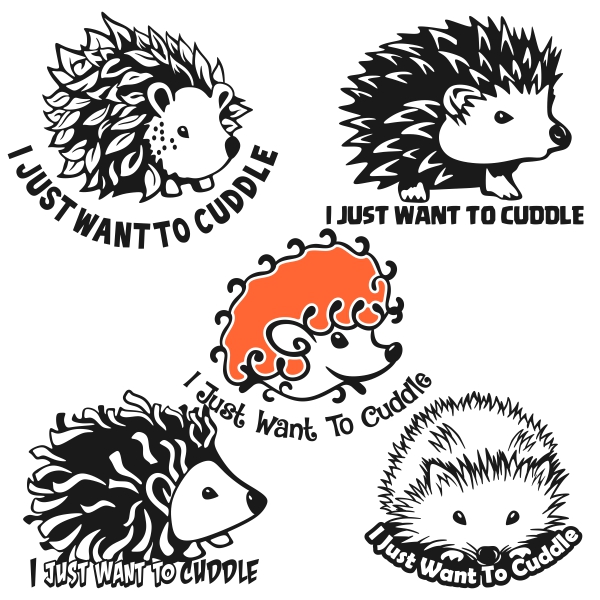 I Just want to cuddle porcupine Cuttable Designs