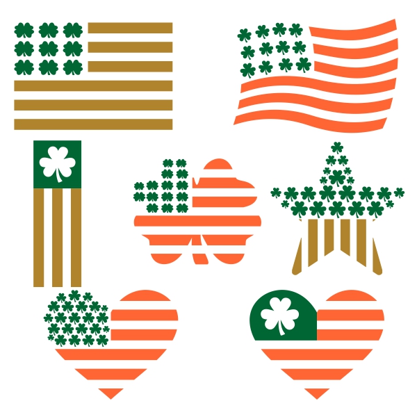 American Irish Clover Flag Cuttable Design | Apex Designs & Fonts