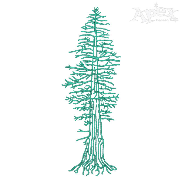 Pacfic Northwest Washington State Tree Embroidery Design