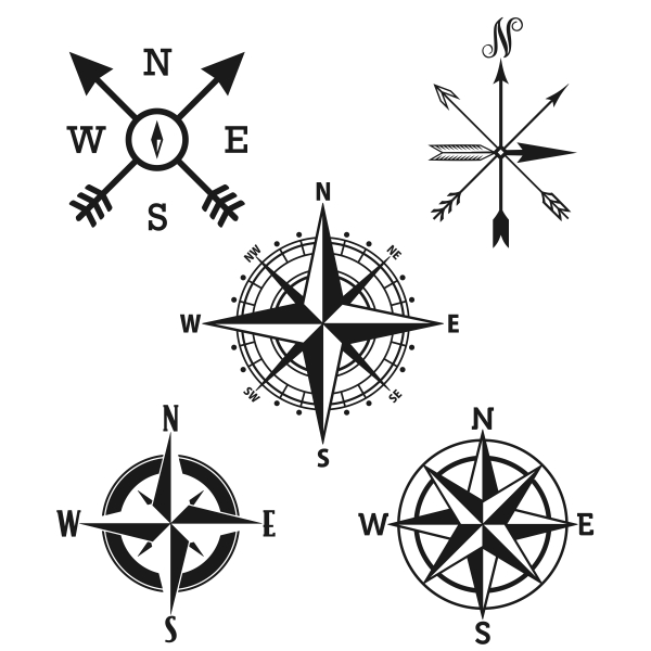 Nautical Themed Map Compass Rose small or large- NSEW - North South East  West Directional Compass - free shipping - Made in the USA
