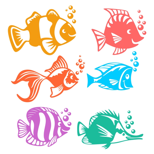 Happy Fish Svg Cuttable Designs