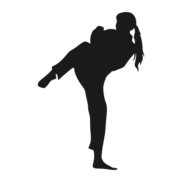 female karate silhouette