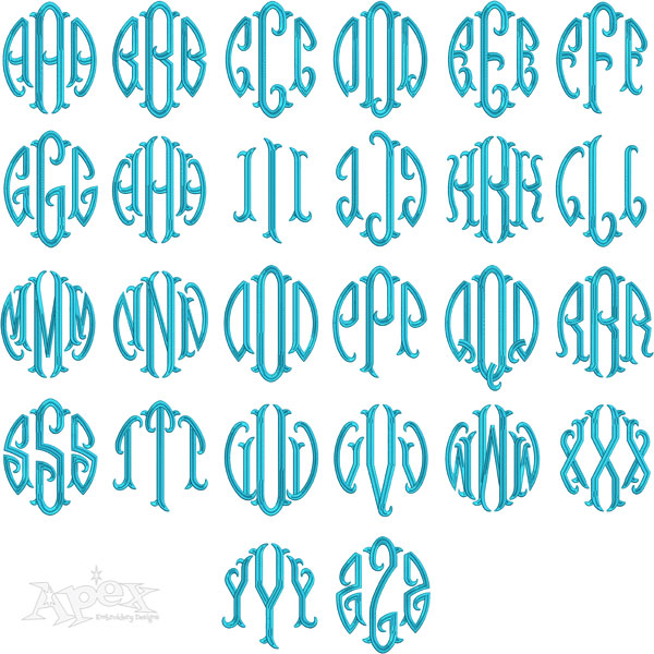 Fish Tail Round Embroidery Fonts