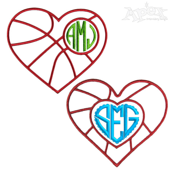Basket Heart Embroidery Designs