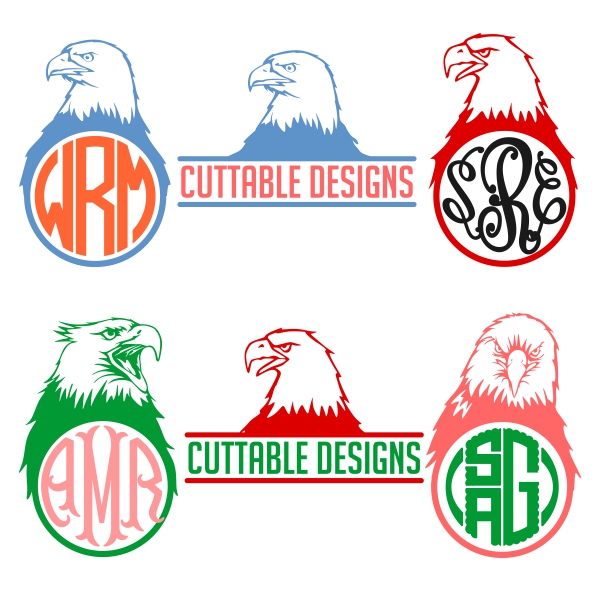 Bald Eagle Monogram Cuttable Design