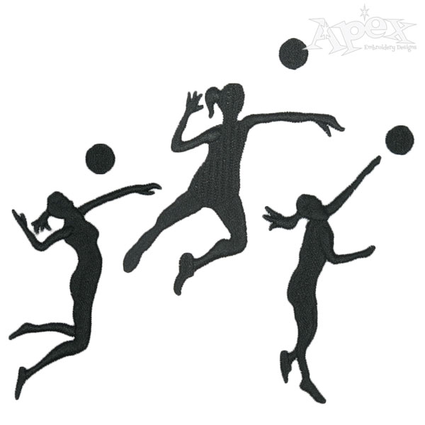 Volleyball Girls Embroidery Designs
