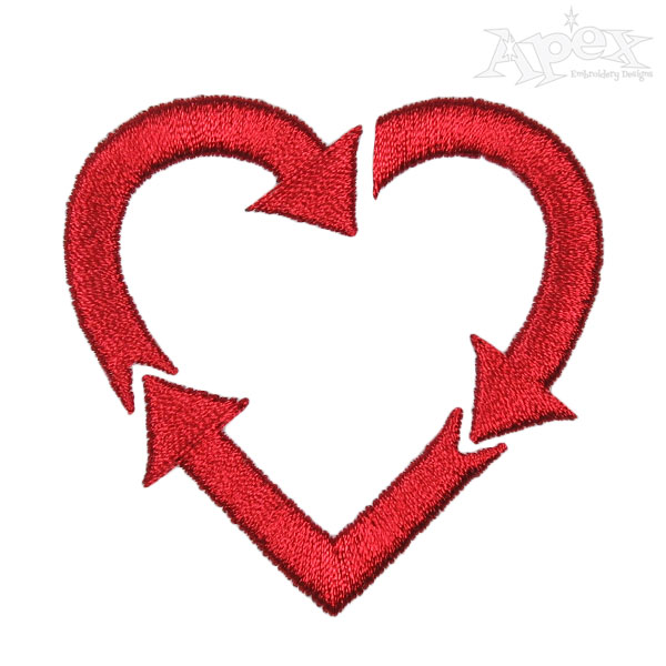 The Red Recycling Arrows of the Earth Embroidery Designs