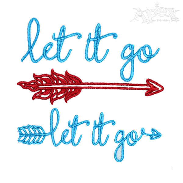 Let it Go Arrow Embroidery Designs