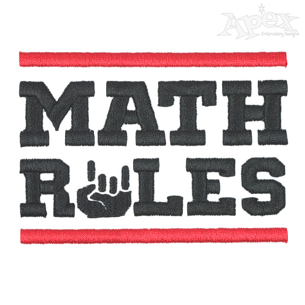 Math Rules Embroidery Designs