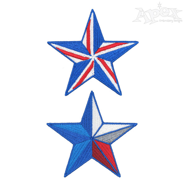 USA American Stars Embroidery Designs