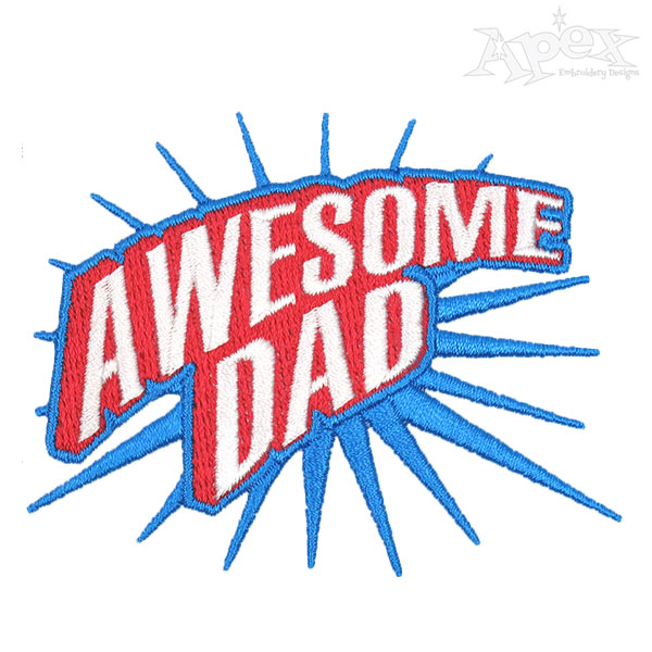 Awesome Dad Embroidery Designs
