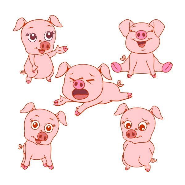 Cute Baby Pig SVG Cuttable Designs
