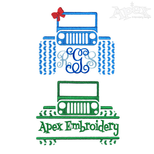 Jeep Monogram Embroidery Designs