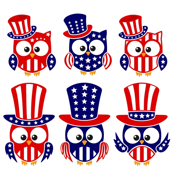 USA America Owl SVG Cuttable Designs