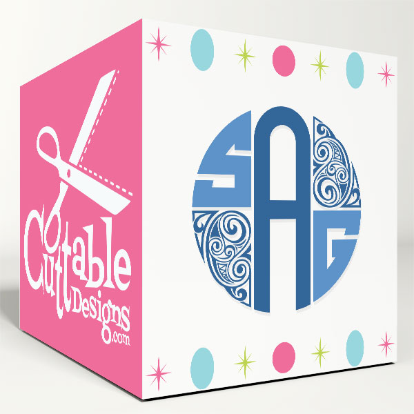 Paisley Monogram SVG Cuttable Designs
