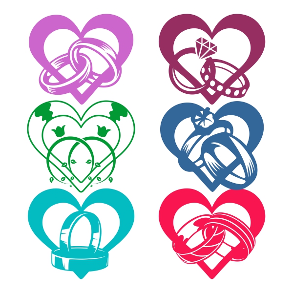 Ring rings in Heart shape SVG Cuttable Designs