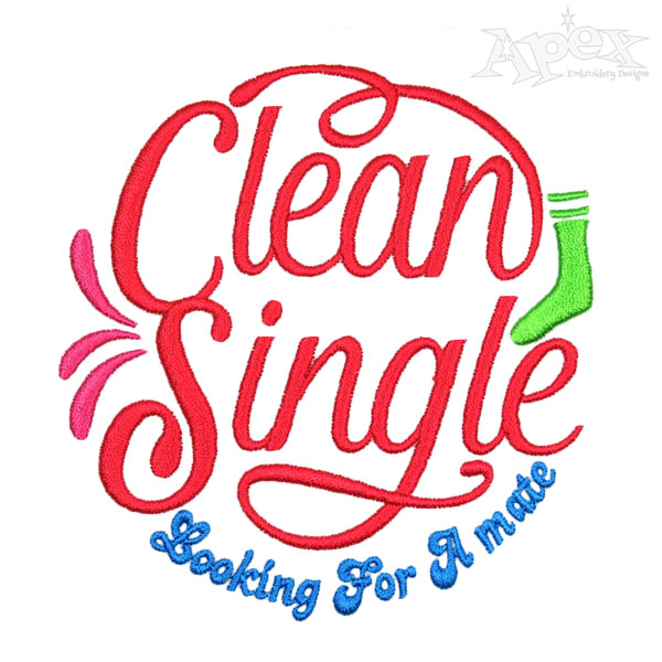 Clean and Single Mate Embroidery Designs