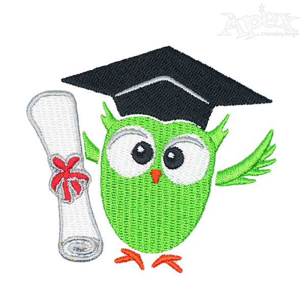 Owl Graduation Embroidery Designs