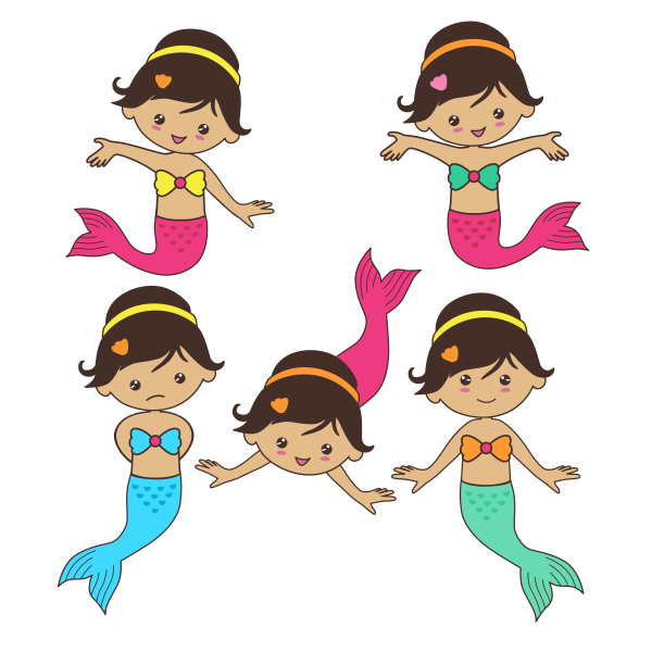 Cute Mermaids SVG Cuttable Designs