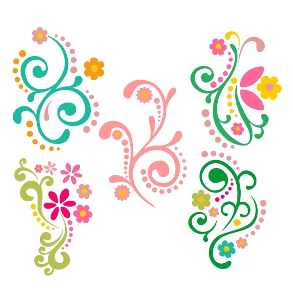 Flourish Flowers SVG Cuttable Designs