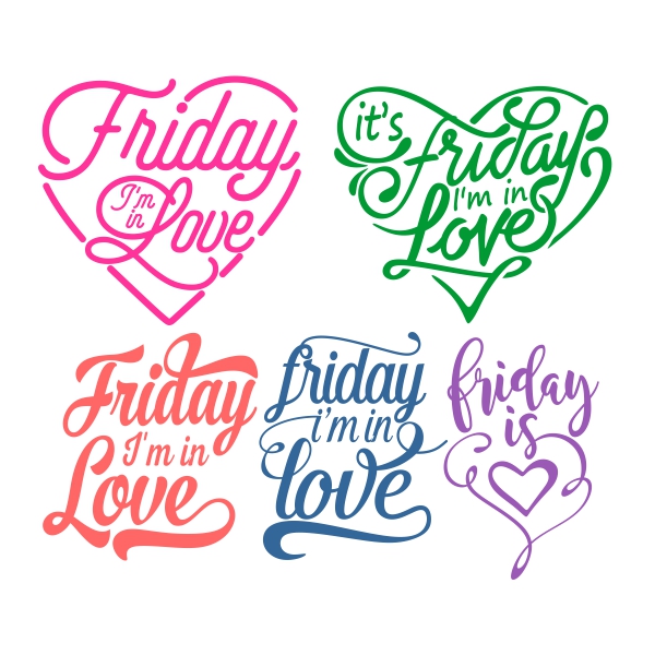 Friday in Love SVG Cuttable Designs