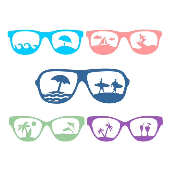 Beach Sunglasses SVG Cuttable Designs