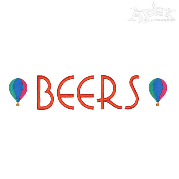 Beers Balloon Embroidery Designs