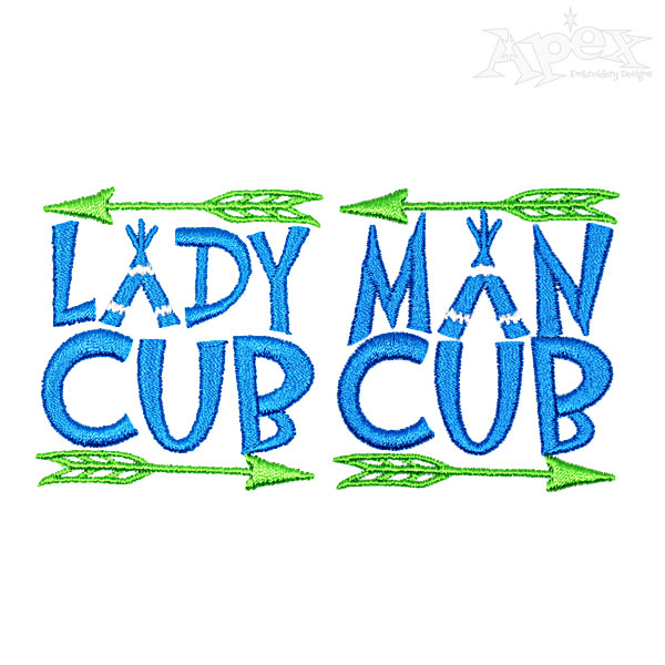 Lady Cub - Man Cub Embroidery Designs