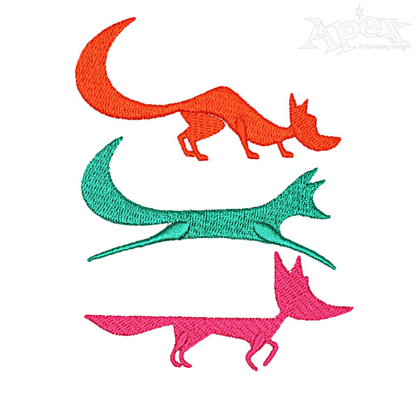 Fox Pack Embroidery Designs