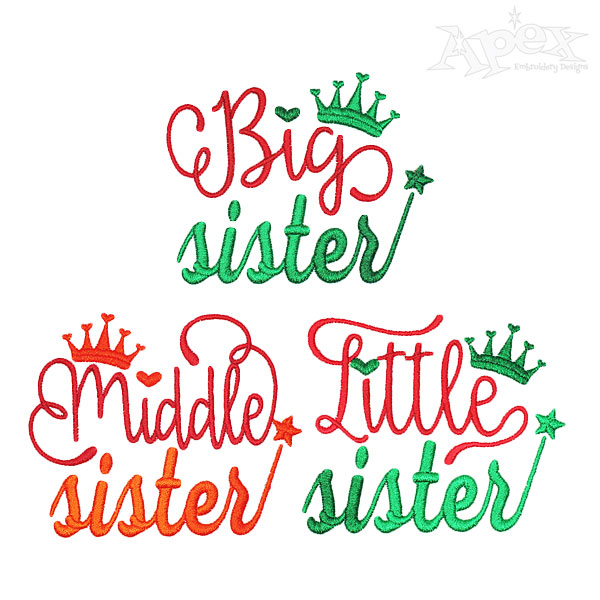 Sisters Embroidery Designs