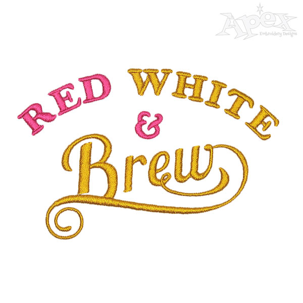 Red White Brew Embroidery Designs
