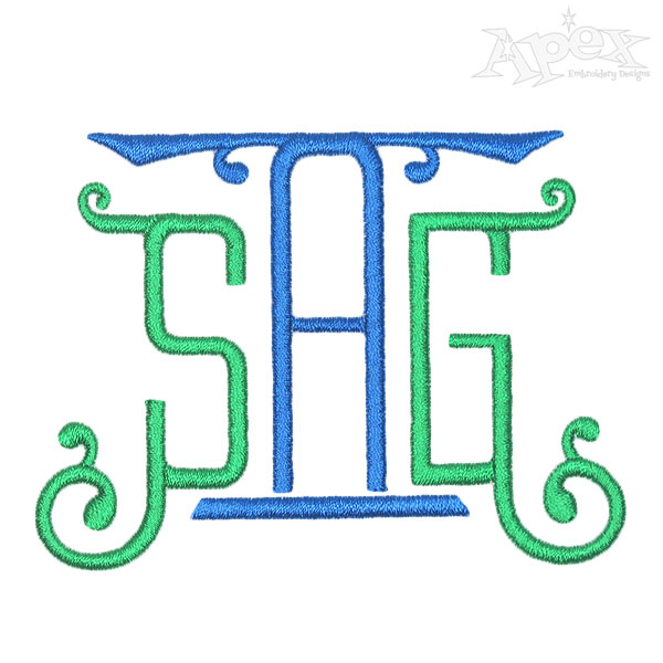 Pillar Monogram Embroidery Fonts