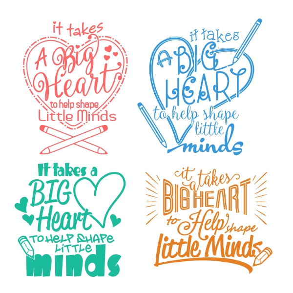 Big Heart - Little Minds SVG Cuttable Designs