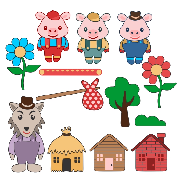 The Three Little Pigs SVG Cuttable Designs
