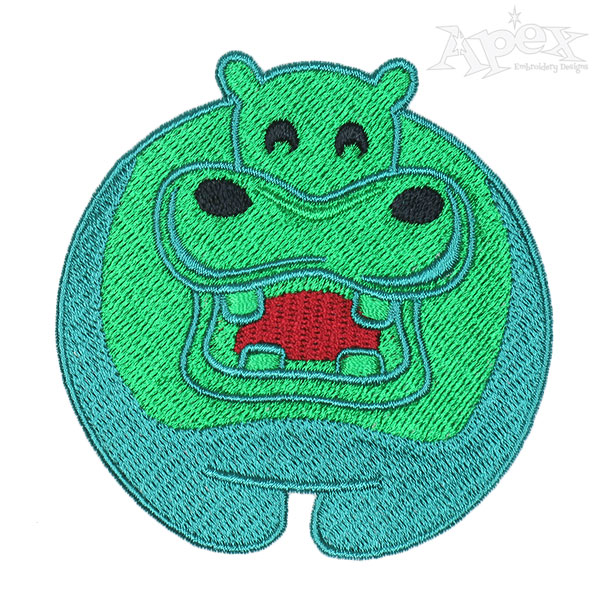 Hippo Embroidery Designs