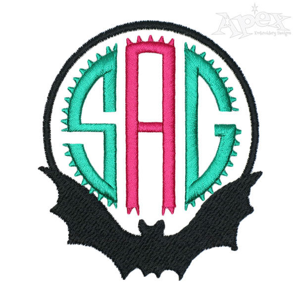 Bat Monogram Embroidery Frames