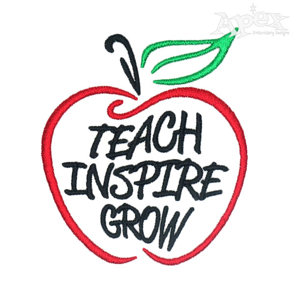 Teach Inspire Grow Embroidery Designs