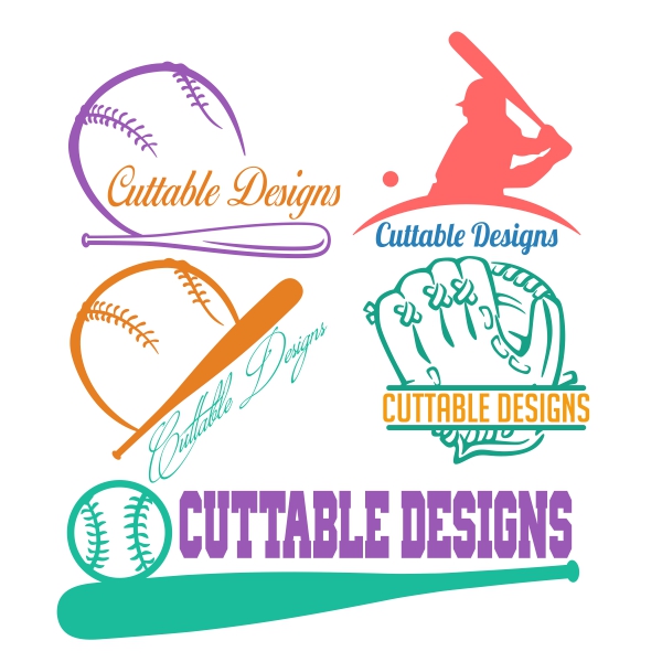 Baseball SVG Cuttable Frames