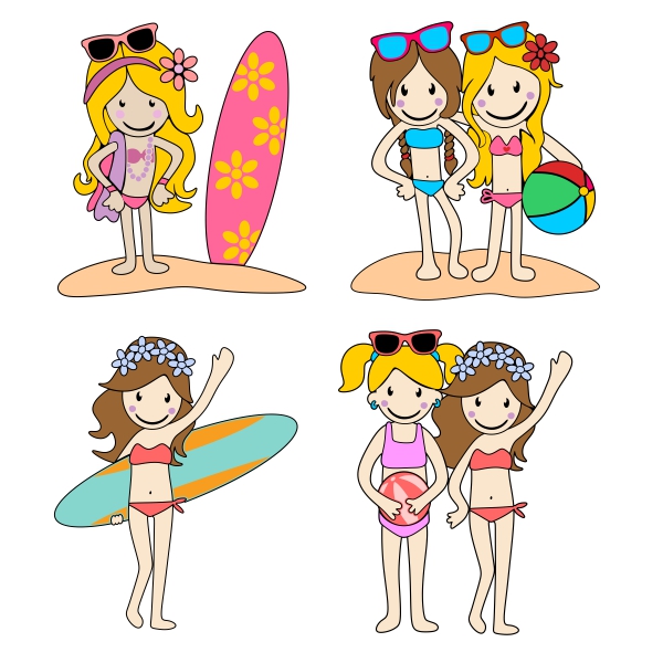 Beach Girls SVG Cuttable Designs