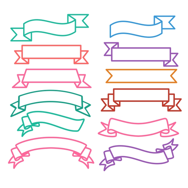 Ribbon Outline SVG Cuttable Designs