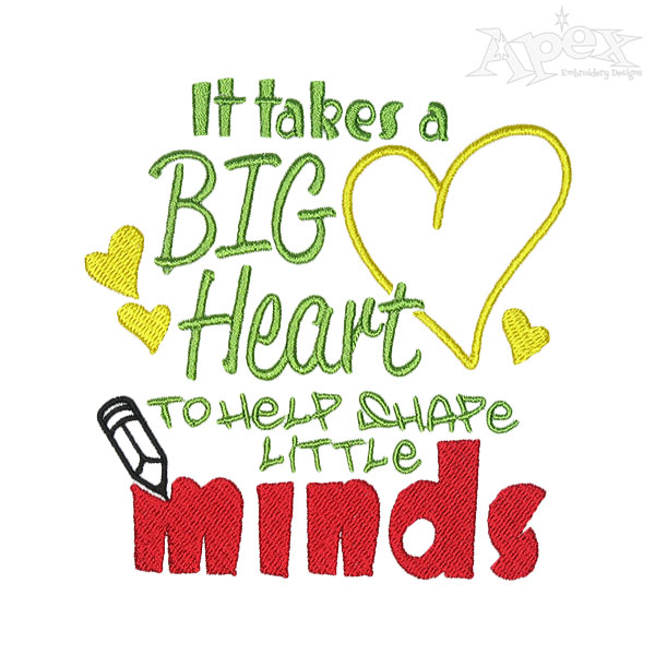 Big Heart - Little Minds Embroidery Designs