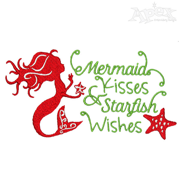 Mermaid and Star Fish Embroidery Designs