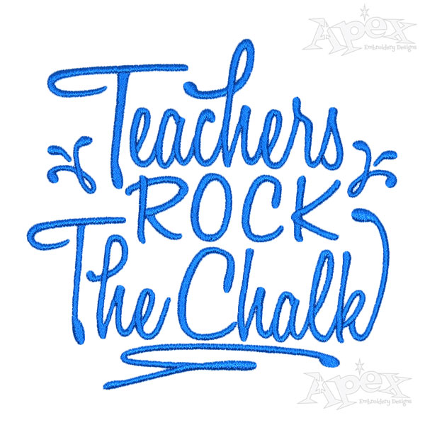 Teachers Rock Embroidery Designs