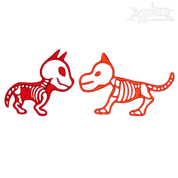 Skeleton Dog Embroidery Designs