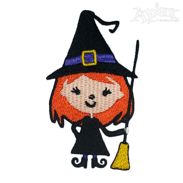 Cute Witch Embroidery Designs