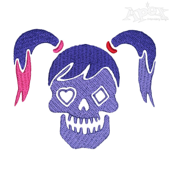Halloween Skull Girl Embroidery Designs