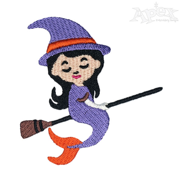Mermaid Witch Embroidery Designs