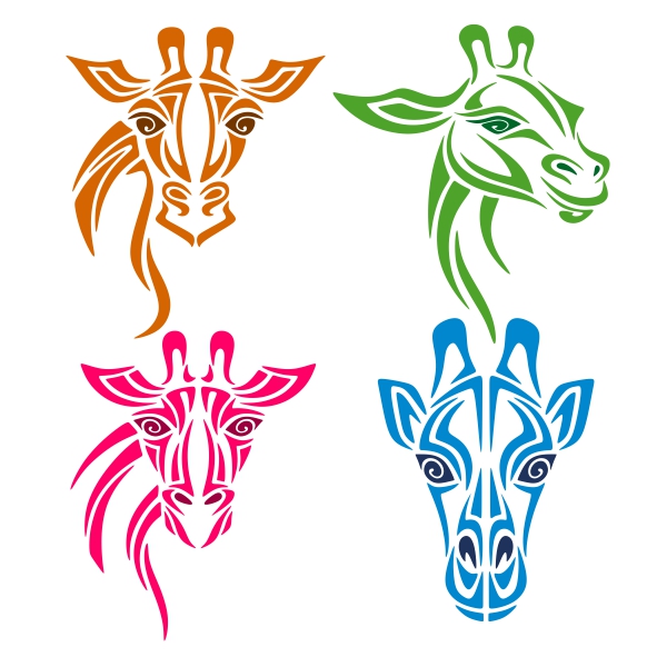 Tribal Giraffe SVG Cuttable Designs