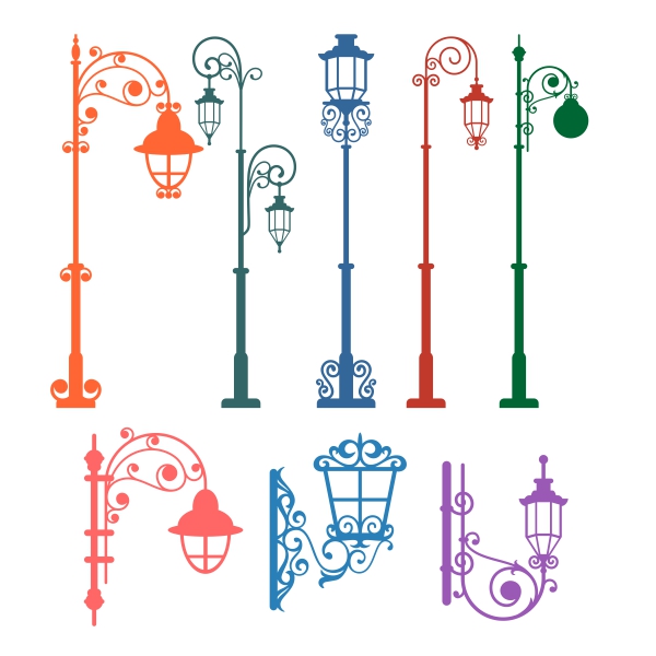 Street Lamp SVG Cuttable Designs